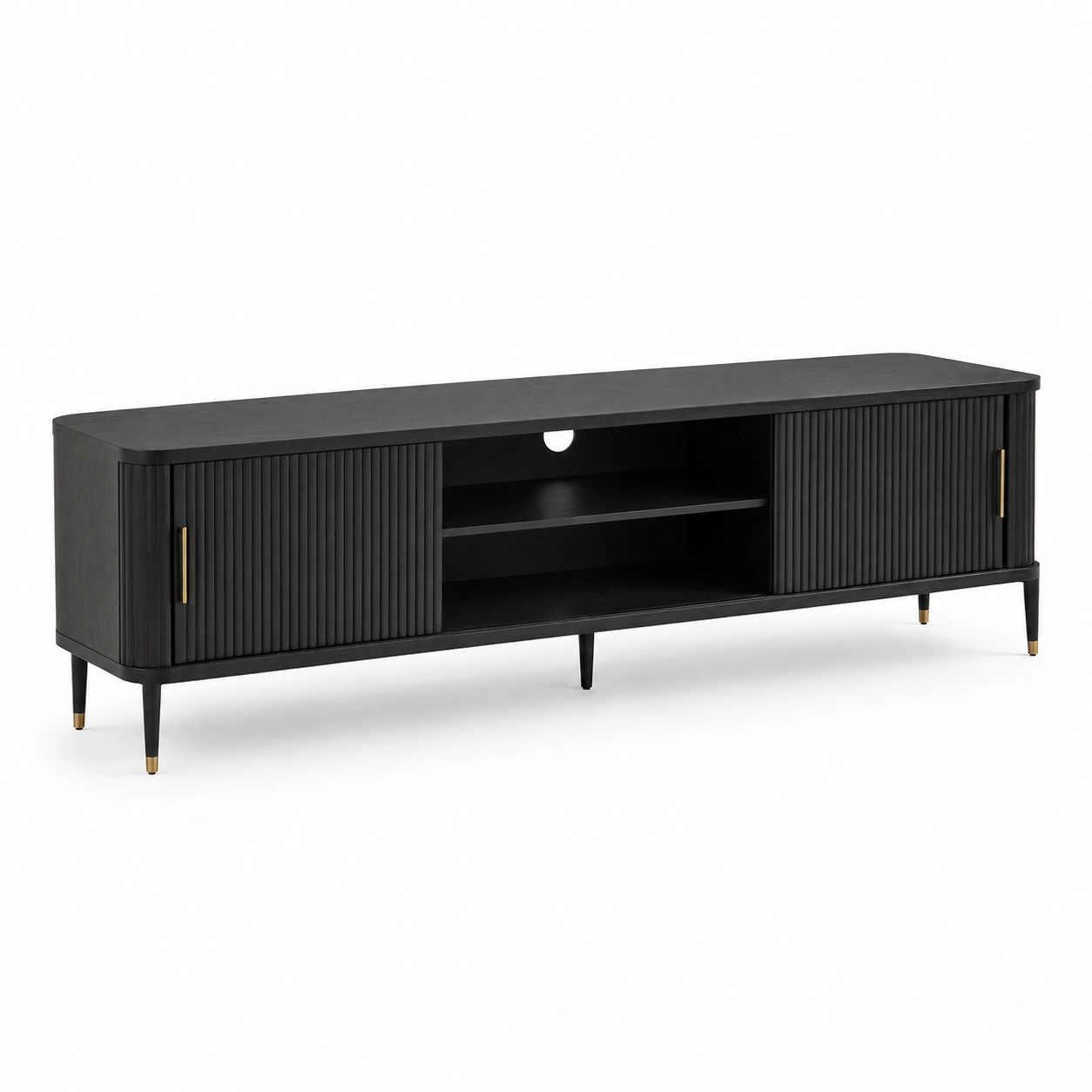 Mueble TV negro elegante dorado-orderkivo